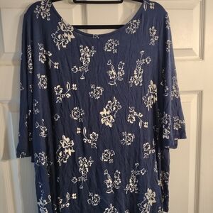 Terra & Sky Navy Floral Blouse